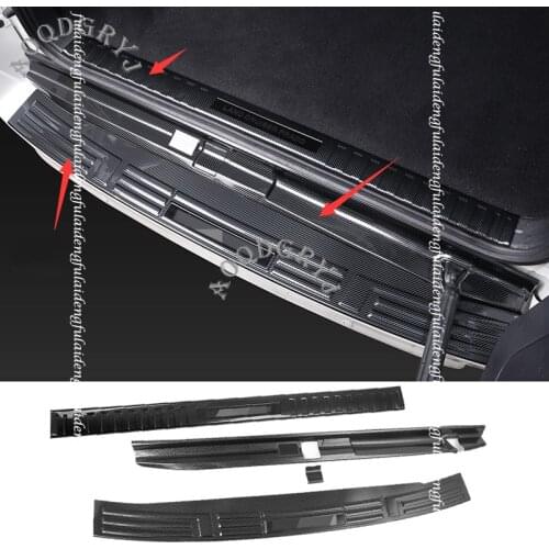 Rear Bumper Protector Sill Trunk Guard Carbon fiber steel For Toyota Prado FJ150 5 seats 2010-2020 Car Styling Accessories