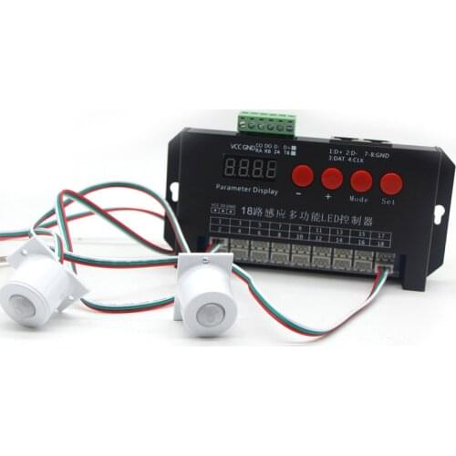 DC 12V LED Motion Sensor ws2811 Addressable Stair Dimming Light Wireless Indoor Motion Night Streaming light Strip for the stair