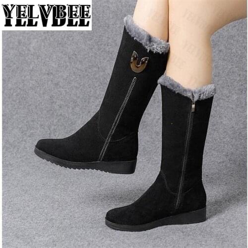 Low Heels Gladiator Plush 2021 New Winter Mature Warm Mujer Botas Zipper Fashion Motorcycle Boots Designer Platform Lady Shoes