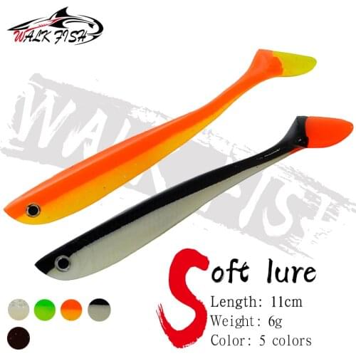 WALK FISH 4PCS/Lot 6g/11cm Handmade Soft Bait Fish Fishing Lure Shad Manual Silicone Bass Minnow Bait Swimbaits Plastic Lure