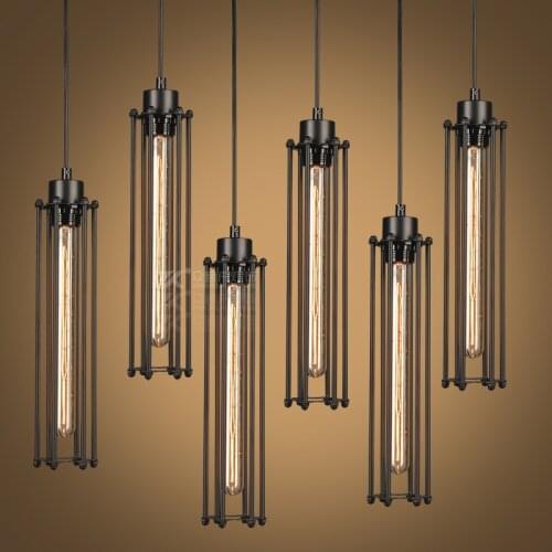 Loft iron pendant light 4 edison bulbs. nightclub industrial Steampunk metal punk lamp. Vintage retro deco Lighting Fixture