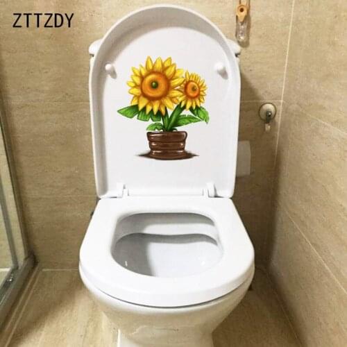 ZTTZDY 19.8*22.4CM Fairy Tale Style Sunflower Childern Room Decor Wall Sticker Toilet Decal T2-0524