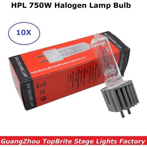10Pcs HPL 750W Stage Scan Lamp Bulb G9.5 750W Moving Head Light Lamps HPL 750 Watt Professional Scanner Lights Halogen Lamp Bulb