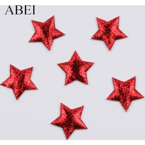 100pcs 20mm Christmas Red Star Stick On Sticker DIY Crafts Ornaments Wedding Party School Decoration