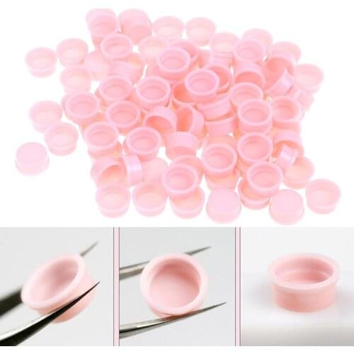 100Pcs Disposable Eyelashes Blossom Cup Eyelashes Glue Holder Plastic Stand Flowering For Eyelashes Extension Makeup Tools
