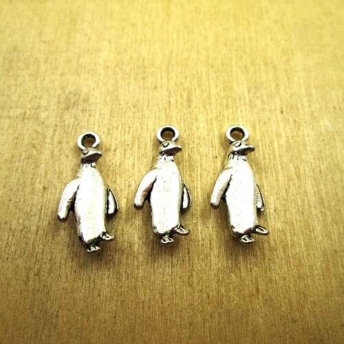 15pcs 24x10mm penguin Charms penguin Charm Pendants DIY necklace/ bracelets charms antique silver tone