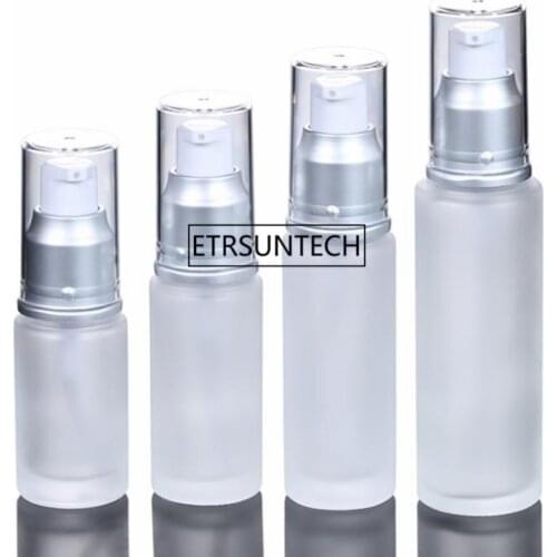 20ml 30ml 50ml frosted glass bottle,cosmetic packaging,lotion spray bottles,press pump glass bottles F1876