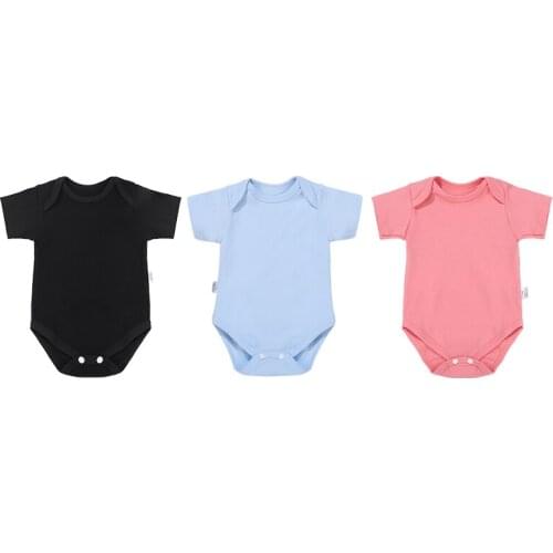 Free shipping 3 pieces of high quality short-sleeved summer 100% cotton newborn clothing girl clothes one-piece baby boy romper
