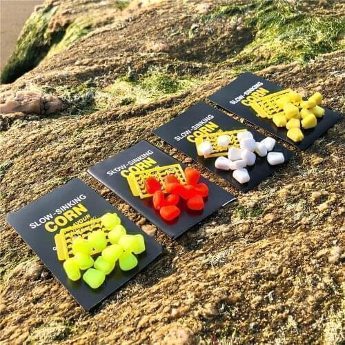 4 colors 12pcs/pack Carp Slow sinking Artificial corn fake food IB flavour FOR CARP FISHING free hair stops dumbell baits