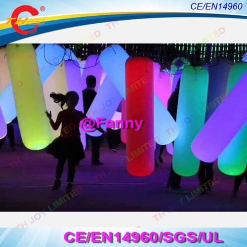 5pcs/lot) 1.5mH hang up pvc inflatable led lighting tube punch column/ Party Decorations Inflatable lighting Pillar for ceiling