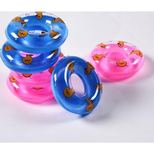 5pcs/pack Baby Shower Washing Bath Swimming Pool Mini Small Inflatable Swimming Squeeze Duck Rings Cute Floating Bath Toys