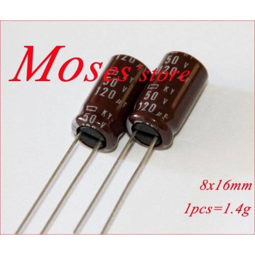 50v 120uf Original New NCC Audio Electrolytic Capacitor Radial 8x16mm +/- 20% Capacitance