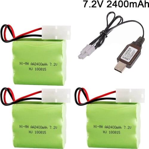 7.2v 2400mah AA NI-MH Battery With Charger High Capacity Electric Toy Battery Remote Car Ship Robot Rechargeable Battery