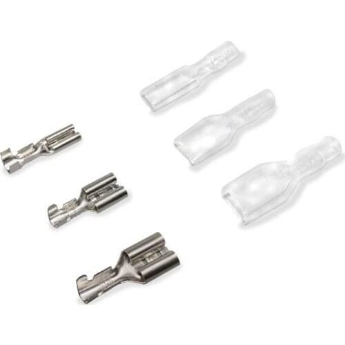 Free shipping 100SET(200PCS) Female Spade Connector 2.8 /4.8 /6.3 Crimp Terminal with Insulating Sleeves For Terminals