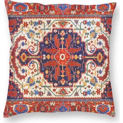 Red Blue Antique Persian Carpet Pillow Case Decoration Bohemian Cushions Throw Pillow for Sofa Polyester Double-sided Printing