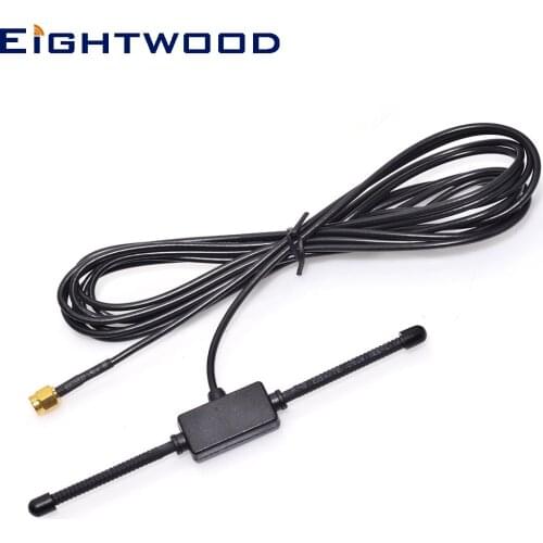 Eightwood 433 Mhz SMA Male Connector Dipole Antenna 300cm Extension Adhesive ​Mounting for Car Radio GSM Cell Phone