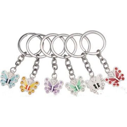 European and American hot metal butterfly keychain keychain men and women jewelry