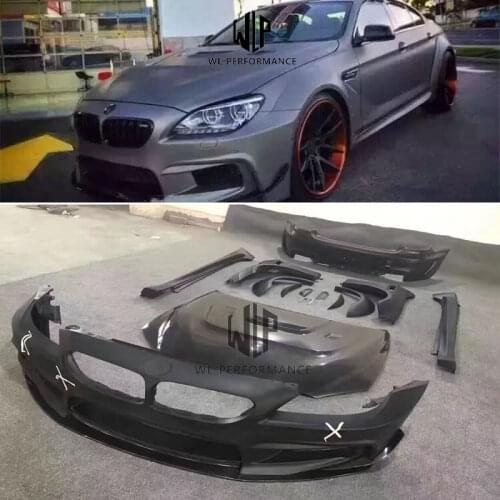 F06 F12 F13 Wide body kit FRP Carbon fiber front bumper Rear bumper Engine Hood For BMW F12 F13 M6 Prior Design Body kit 12-15