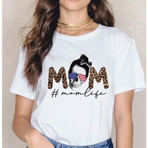 Momlife Skull print t-shirt women graphic tshirt femme Mothers Day T Shirt Gift For Mom Aesthetic clothes streetwear top