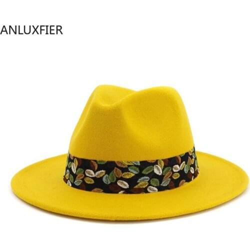 H7575 Autumn Winter Fedoras Hat Women British Vintage Jazz Cap Ladies Korean Flat Eaves Fashion Elegant All-match Church Hats
