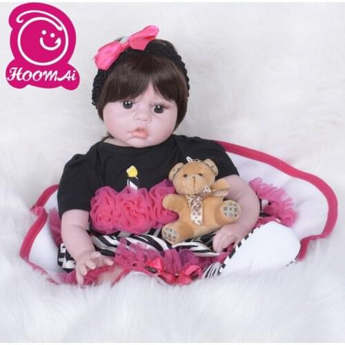 55cm Bebe Doll Reborn Soft Silicone PP Cotton Body Boy Girl Toy Reborn Baby Doll Gift For Children