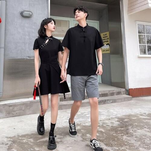 Summer skirt preppy suit for girls couples clothes couples clothing