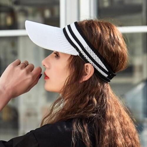 Summer Women Sun Visor Hat Foldable Washable Elastic Polyester Ladies Outdoor Sports Caps UV Protection Wide Brim Hats