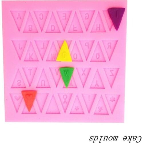 Wholesale silicone mold RS094 Mini Pennant letter symbols shape Decoration Fondant cake mold