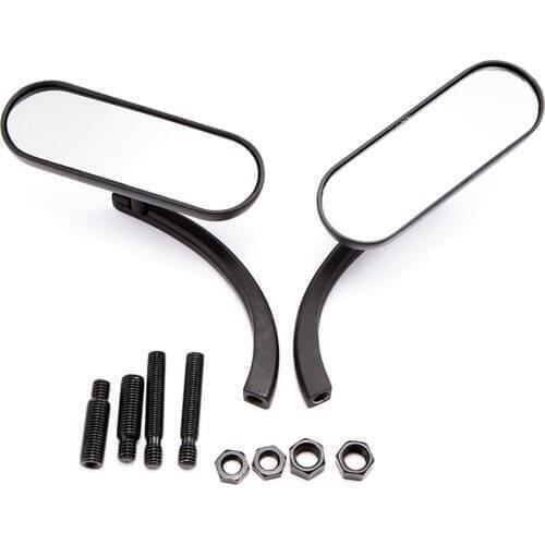 Mini Oval Mirrors Black/Chrome For Harley Cruiser Chopper 8mm&10mm For Motorcycle Cruiser Chopper Bobber 8MM 10MM