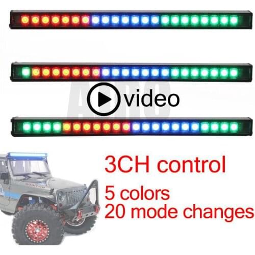 Suitable for 1/10 analog climbing vehicle JEEP SCX10 II AXIAL 155MM white red blue purple metal top row lights CH3 control LED