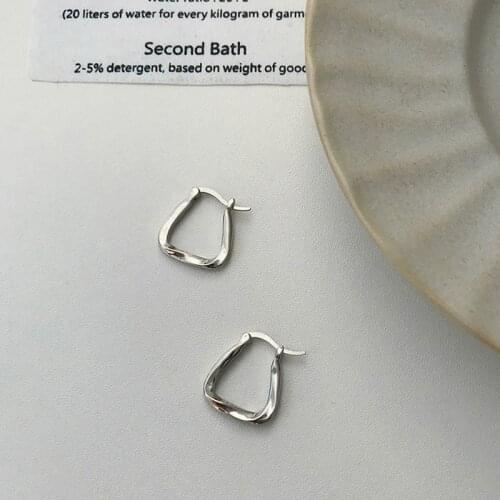 Silver Plated Retro French Geometric Irregular Diamond Earrings Womens Simple Fashion Jewelry Gifts Bridal Wedding Earrings