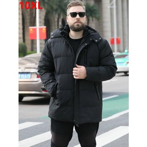 Large size mens down jacket 9XL 10XL 160kg hooded long loose oversized Winter coat