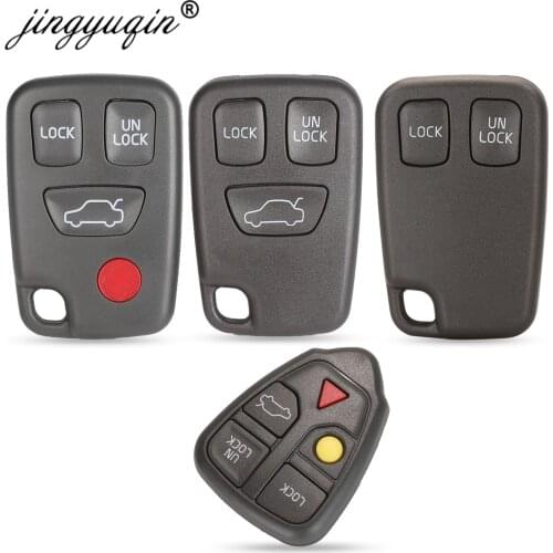 Jingyuqin 10pcs Remote Fob Car Key Shell Case Replacement Auto Key Cover 2/3/4/5 Buttons For VOLVO S70 V70 C70 S40 V40 1998-2005