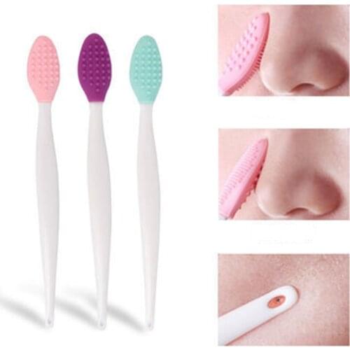 1/2/3 pcs Beauty Skin Care Wash Face Silicone Brush Exfoliating Nose Clean Blackhead Removal Brush Tool