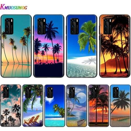 Silicone Cover Sea Palm Trees Seaside for Huawei P Smart Z S Plus 2020 2019 Nova 5T 5i 5 4e 4 3i 3e 3 2i Phone Case