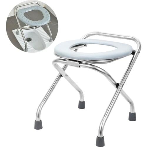 Folding Toilet Seat Portable Potty Chair Comfy Commode Chair for Pregnant Women Stool The Elderly Portable Squat Toilet Stool