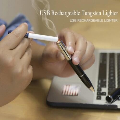 USB Rechargeable Pen Lighter Gifts For Men Creative Windproof Cigarette Lighter Gadgets For Men Dropship Suppliers