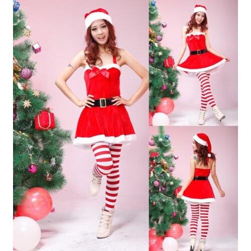 Miss Santa Costume Womens Mrs Claus Father Christmas Xmas Fancy Dress Outfit 9375 one size S-L