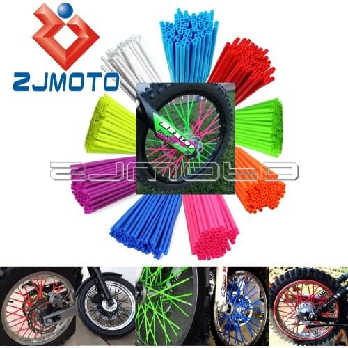 10 Color Universal Enduro Off Road Wheel Rim Spoke Skin Cover For Honda Yamaha Kawasaki Motocross Dirtbike Wraps Shrouds