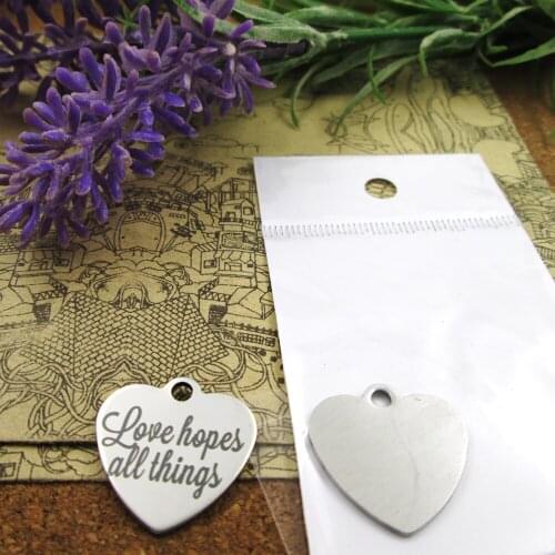 20pcs--"love hopes all things"stainless steel charms more style for choosing DIY Charms pendants for necklace
