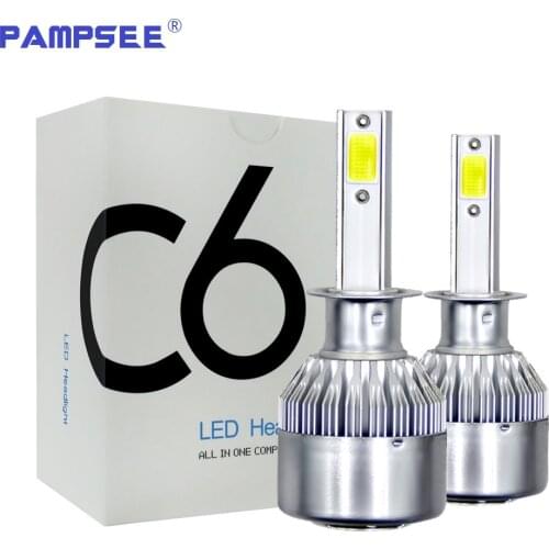 PAMPSEE 2Pcs Car Lights Bulbs LED H4 H7 9003 HB4 H11 LED H1 H3 H8 H9 880 9005 9006 H13 HB3 9007 Auto Headlights 72W COB 6000K