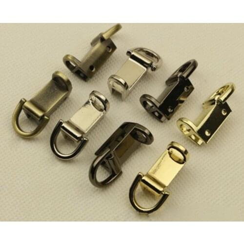 20pcs/lot 4 colors Metal leather clamp Alloy fittings D ring Hardware accessories Swing the lugs left and right