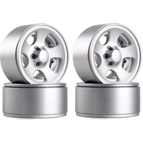 4PCS RC Crawler 1:10 Alloy Wheel Rim 1.9 Inch Beadlock Classic Metal Wheel Rim for 1/10 Traxxas TRX-4 Axial SCX10 TAMIYA CC01 D9