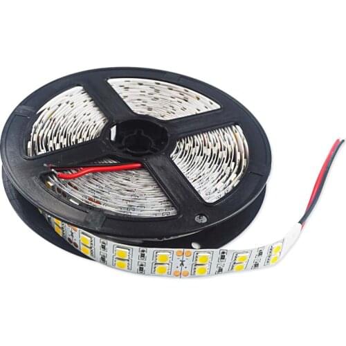 16.4ft 5M 5050 SMD Double Row 120LEDs/M LED Strip Flexible Cool White Warm White RGB 12V 600 Leds
