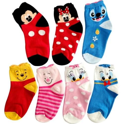 7pair/set 2-12Year Mickey Minnie duck Cartoon children Socks winter Warm Cotton Kids Girl Baby Socks Child Boy children Socks