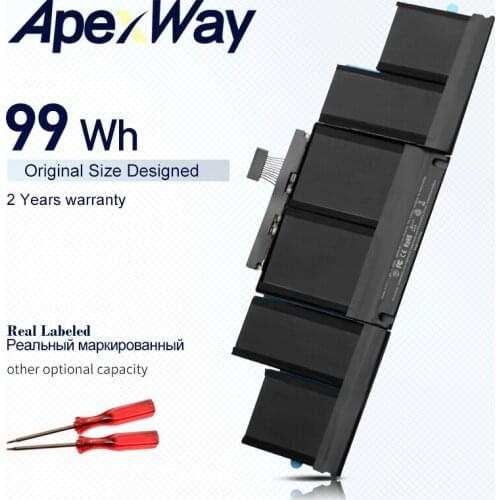 ApexWay 10.95V 95WH laptop battery for Apple A1398 A1417 MacBook pro 15" MC976CH MC975