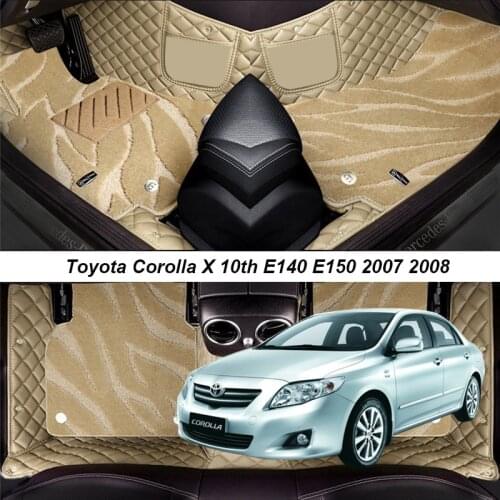 Car Floor Mats For Toyota Corolla X 10th E140 E150 2007 2008 2009 2010 2011 2012 Rugs Surround Auto Interior Accessories Carpets