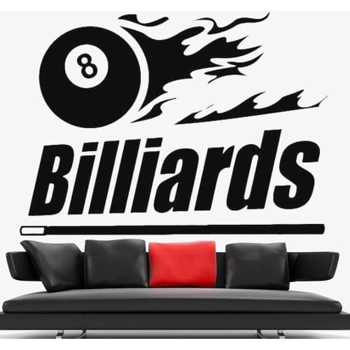 Billiards Pool Wall Decals Man Cave Decor Table Ball Sports Vinyl Self-adhesive Wall Stickers Home Decoration Gymnasium Z035
