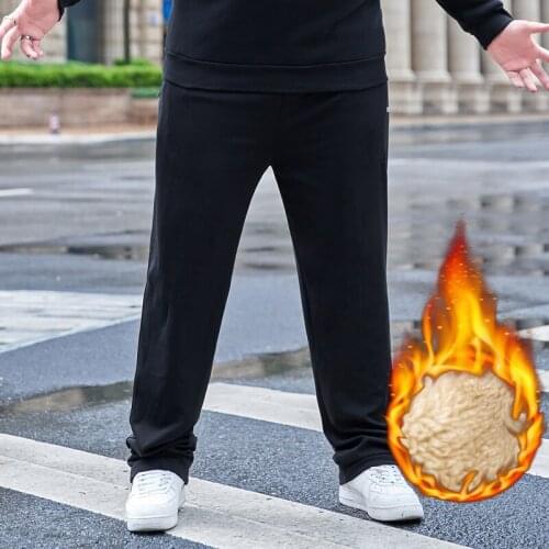 Oversize Winter Lambskin Cashmere Pants 8XL Warm male Casual Pants Harem Pants wide leg Lined Fleece Trousers Autumn Sweatpants