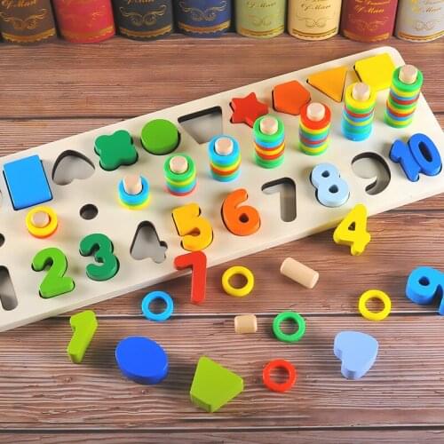 Baby Kids Infant Toddler Toys Wooden Blocks Count Game Kids Early Educational Learning Toys For Kids Christmas Best Gifts